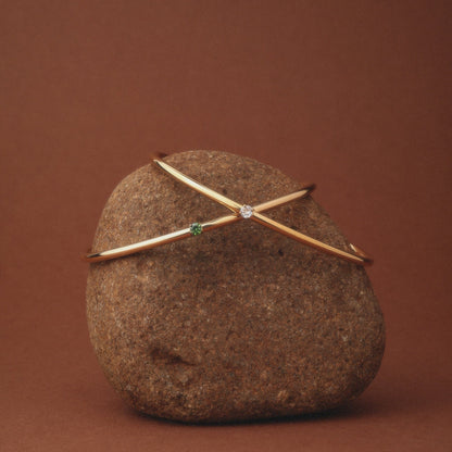 Thin Emerald Cuff